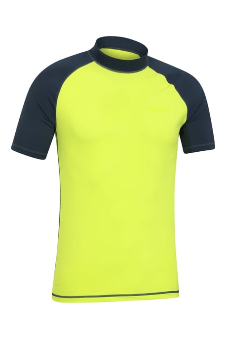 Men's UV Rash Vest Sun Protection Quick Drying Swimwear Stretchy Beach Surf Top Yellow - Image 3
