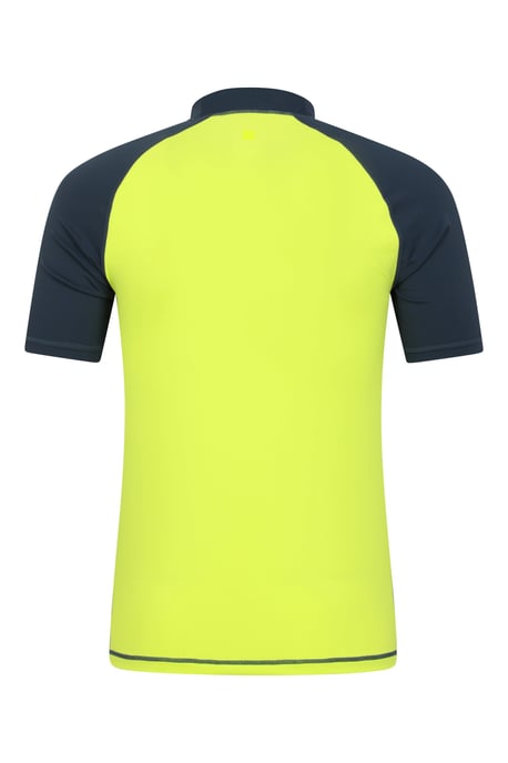 Men's UV Rash Vest Sun Protection Quick Drying Swimwear Stretchy Beach Surf Top Yellow - Image 4