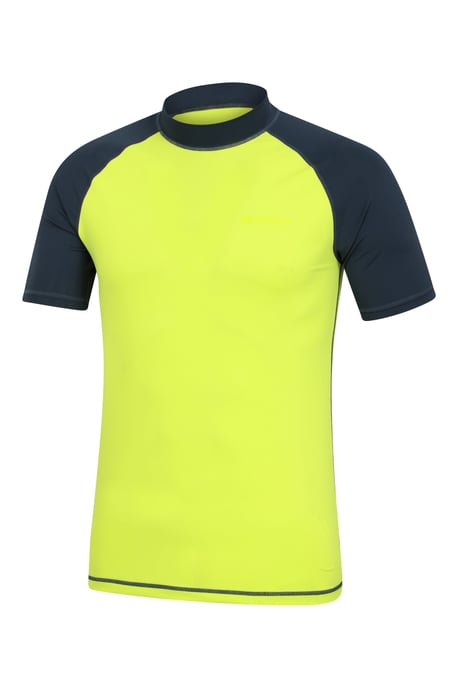 Men's UV Rash Vest Sun Protection Quick Drying Swimwear Stretchy Beach Surf Top Yellow - Image 5