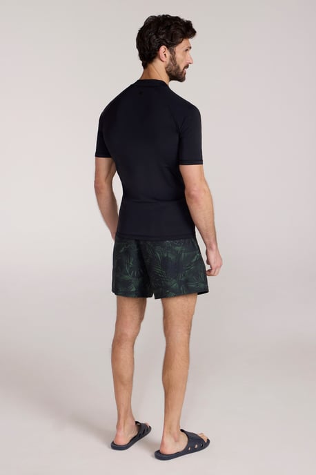 Men's UV Rash Vest Sun Protection Quick Drying Swimwear Stretchy Beach Surf Top Black - Image 4