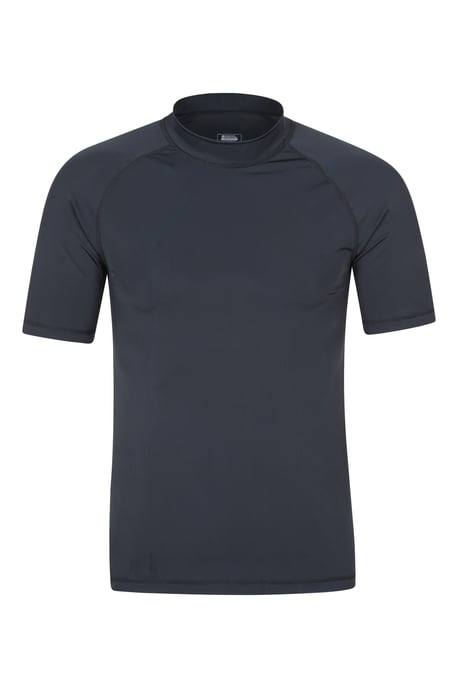 Men's UV Rash Vest Sun Protection Quick Drying Swimwear Stretchy Beach Surf Top Black - Image 5