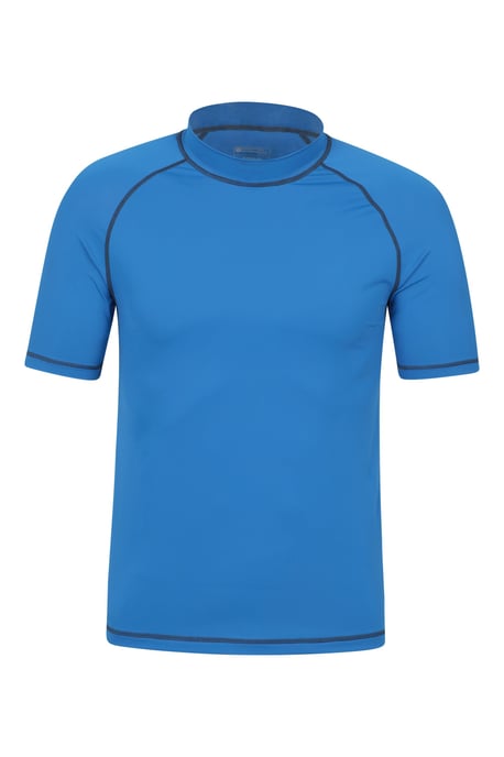 Men's UV Rash Vest Sun Protection Quick Drying Swimwear Stretchy Beach Surf Top Blue - Image 5
