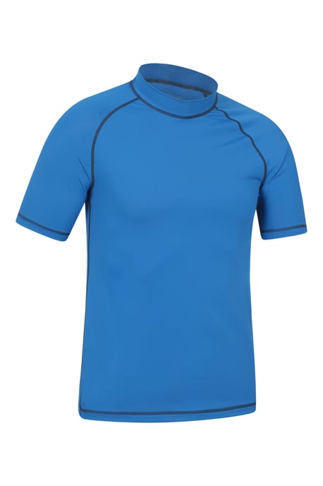 Men's UV Rash Vest Sun Protection Quick Drying Swimwear Stretchy Beach Surf Top Blue - Image 6
