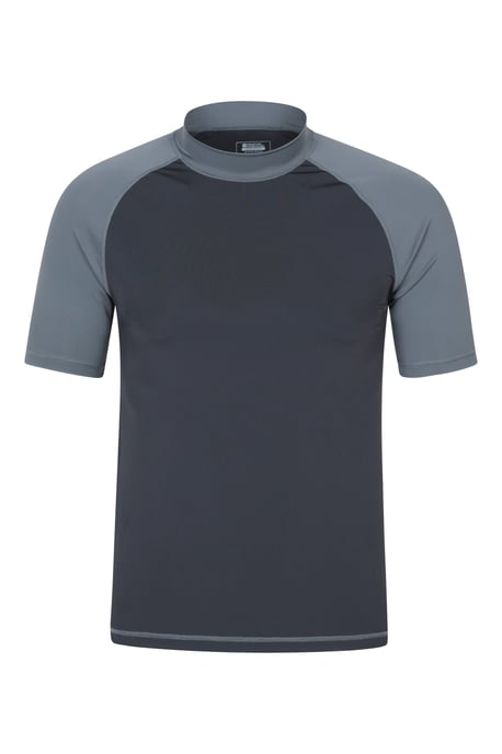 Men's UV Rash Vest Sun Protection Quick Drying Swimwear Stretchy Beach Surf Top Dark Grey - Image 1