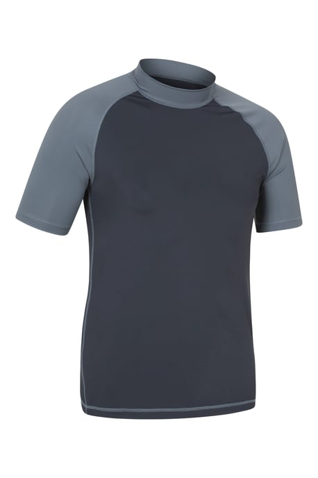 Men's UV Rash Vest Sun Protection Quick Drying Swimwear Stretchy Beach Surf Top Dark Grey - Image 3