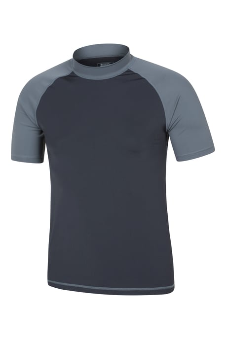 Men's UV Rash Vest Sun Protection Quick Drying Swimwear Stretchy Beach Surf Top Dark Grey - Image 5