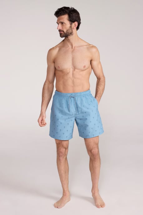 'Aruba' Men's Printed Swim Shorts Drawstring Quick Drying Swimming Trunks Pale Green - Image 2