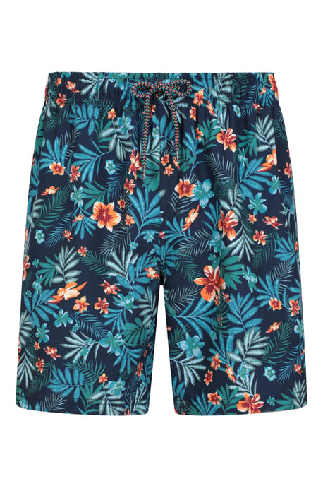 'Aruba' Men's Printed Swim Shorts Drawstring Quick Drying Swimming Trunks Teal - Image 2