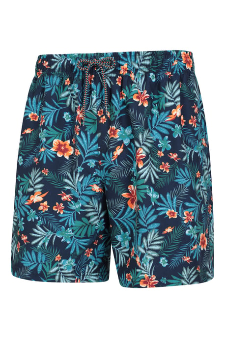 'Aruba' Men's Printed Swim Shorts Drawstring Quick Drying Swimming Trunks Teal - Image 5