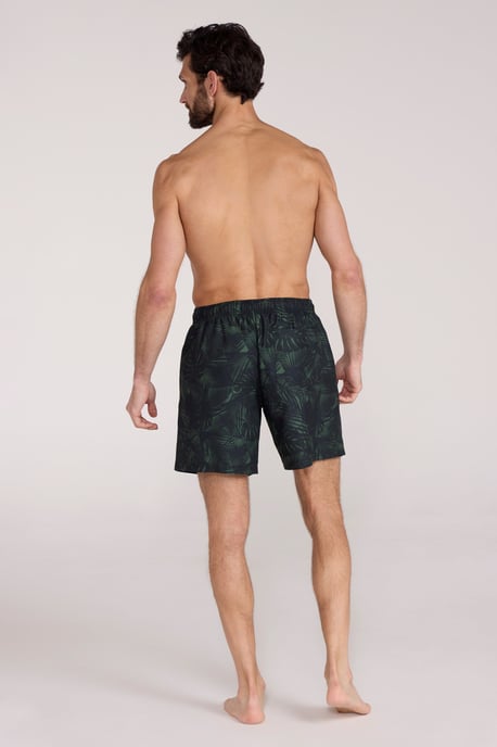 'Aruba' Men's Printed Swim Shorts Drawstring Quick Drying Swimming Trunks Dark Green - Image 5