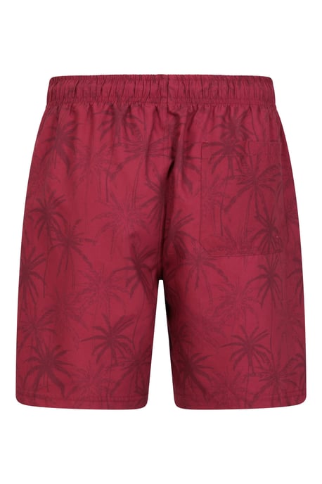 'Aruba' Men's Printed Swim Shorts Drawstring Quick Drying Swimming Trunks Burgundy - Image 4