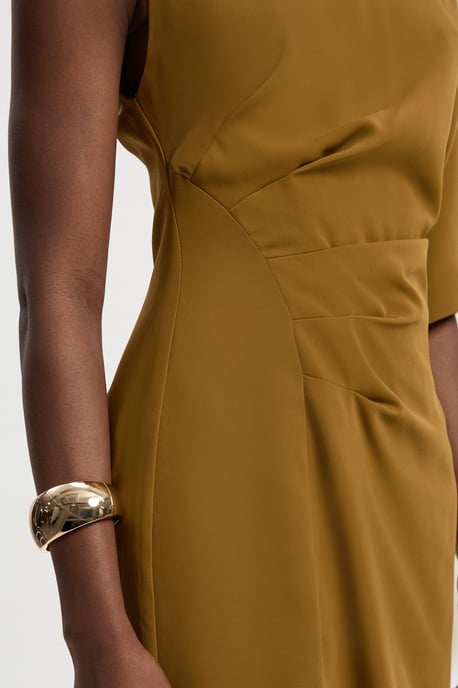 Soft Tailored Asymmetric Sleeve Midi Dress - Image 3