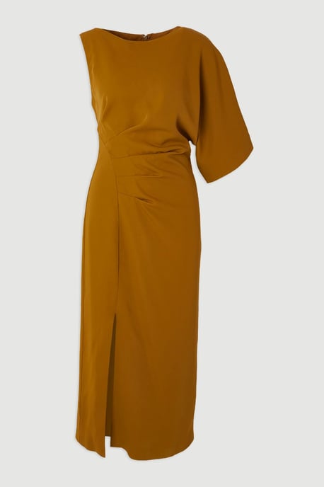 Soft Tailored Asymmetric Sleeve Midi Dress - Image 4