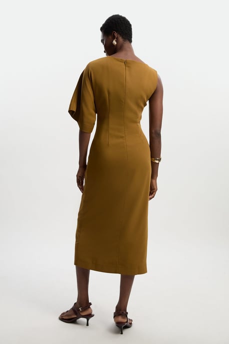 Soft Tailored Asymmetric Sleeve Midi Dress - Image 5