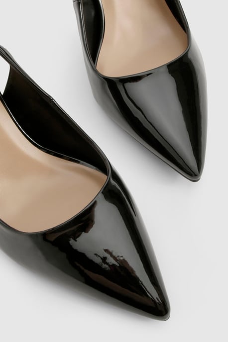 Patent Mid Height Slingback Court Shoes - Image 5