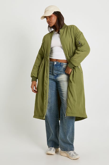Maxi Cinched Bomber Jacket - Image 1