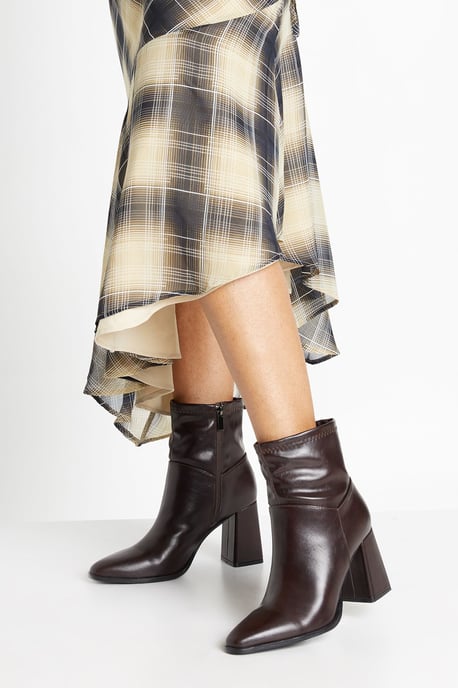 Sock Flared Heel Ankle Boots - Image 2