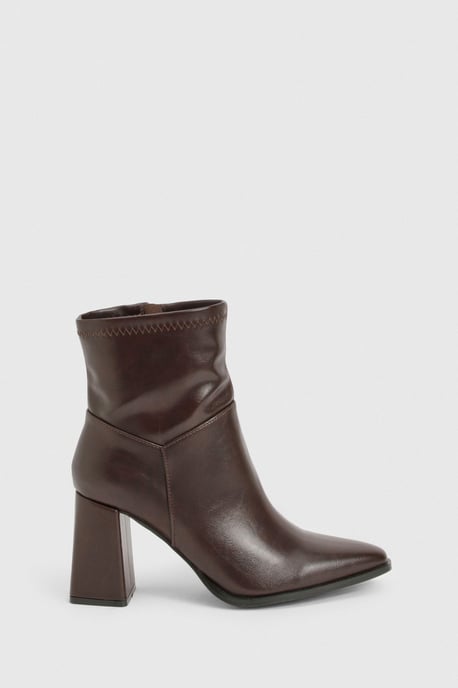 Sock Flared Heel Ankle Boots - Image 3