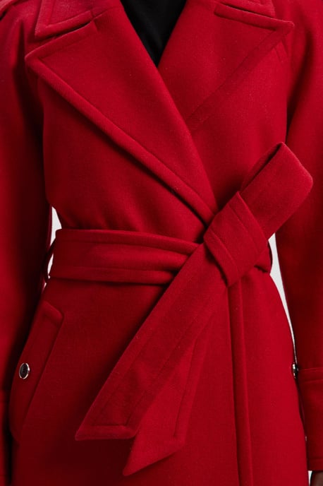 Wool Tailored Belted Midi Coat - Image 3