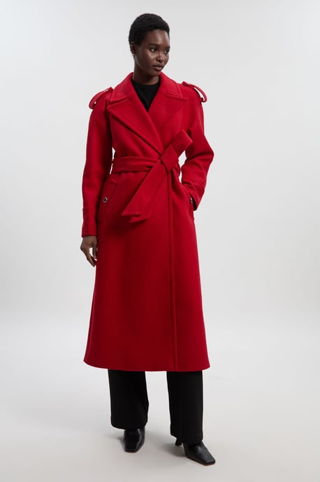Wool Tailored Belted Midi Coat - Image 4