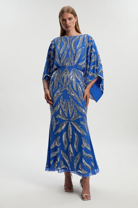 Kimono Sleeve Embellished Maxi Dress - Image 1