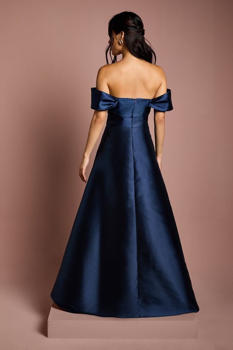 Bardot Twill Waterfall Bridesmaid Dress - Image 3