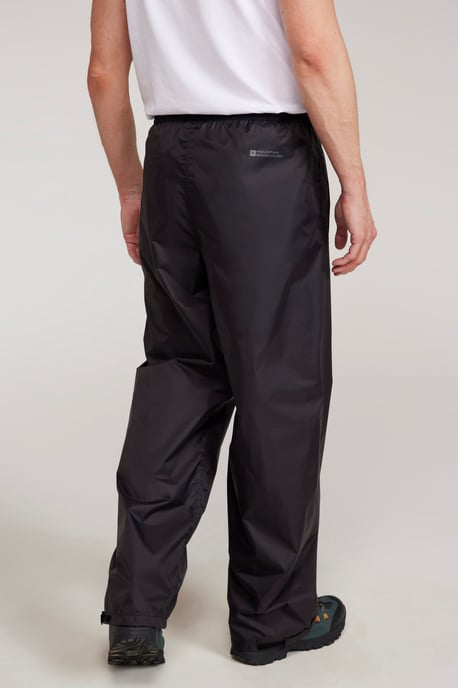 'Pakka' Men's Waterproof Rain Overtrousers with Pocket Breathable Everyday Pants Black - Image 2