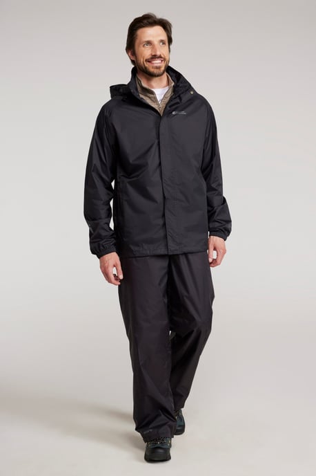 'Pakka' Men's Waterproof Rain Overtrousers with Pocket Breathable Everyday Pants Black - Image 3