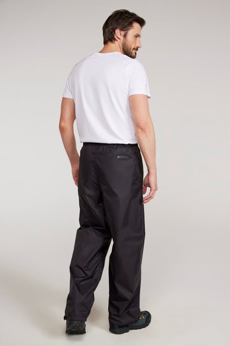 'Pakka' Men's Waterproof Rain Overtrousers with Pocket Breathable Everyday Pants Black - Image 4