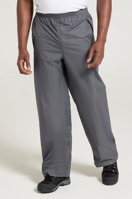 'Pakka' Men's Waterproof Rain Overtrousers with Pocket Breathable Everyday Pants Grey - Image 1