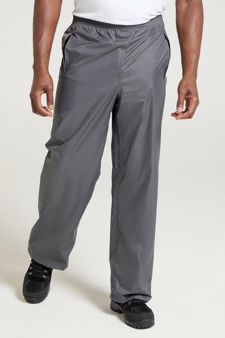 'Pakka' Men's Waterproof Rain Overtrousers with Pocket Breathable Everyday Pants Grey - Image 4