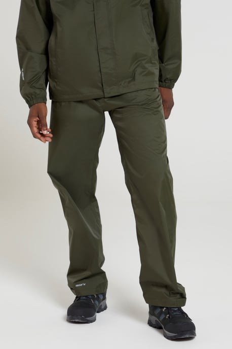 'Pakka' Men's Waterproof Rain Overtrousers with Pocket Breathable Everyday Pants Khaki - Image 2