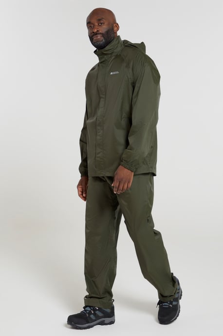 'Pakka' Men's Waterproof Rain Overtrousers with Pocket Breathable Everyday Pants Khaki - Image 3