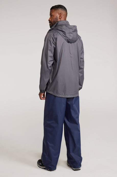 'Pakka' Men's Waterproof Rain Overtrousers with Pocket Breathable Everyday Pants Navy - Image 4