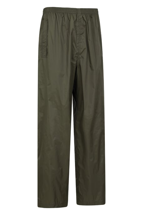 'Pakka' Men's Waterproof Rain Overtrousers with Pocket Breathable Everyday Pants Forest Green - Image 3