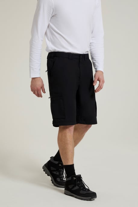 'Trek' Men's Convertible Trousers with Pockets Quick Drying Hiking Travel Pants Black - Image 3