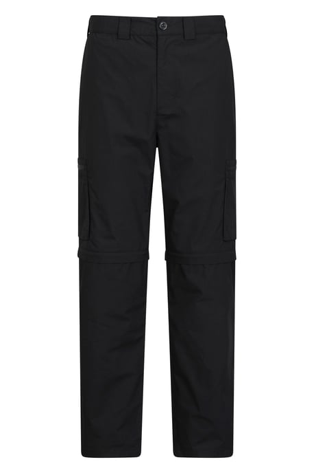 'Trek' Men's Convertible Trousers with Pockets Quick Drying Hiking Travel Pants Black - Image 5