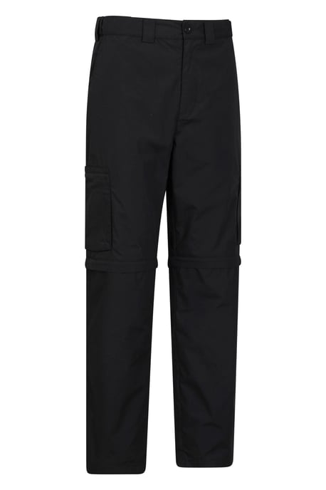 'Trek' Men's Convertible Trousers with Pockets Quick Drying Hiking Travel Pants Black - Image 6