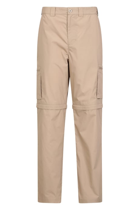 'Trek' Men's Convertible Trousers with Pockets Quick Drying Hiking Travel Pants Beige - Image 6