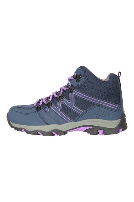'Oscar'' Kids Walking Boots Suede Mesh Upper Cushioned Hiking Everyday Shoes Purple - Image 5