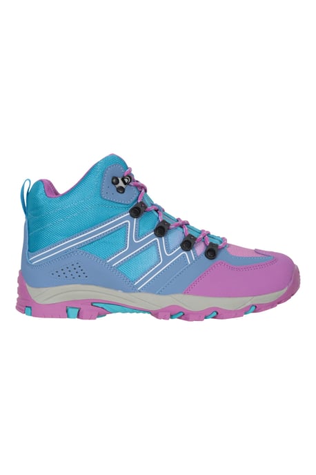 'Oscar'' Kids Walking Boots Suede Mesh Upper Cushioned Hiking Everyday Shoes Lilac - Image 1
