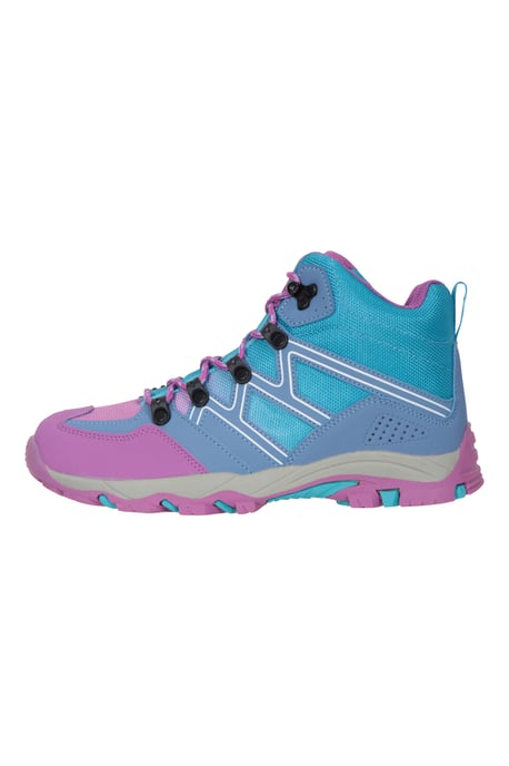 'Oscar'' Kids Walking Boots Suede Mesh Upper Cushioned Hiking Everyday Shoes Lilac - Image 4