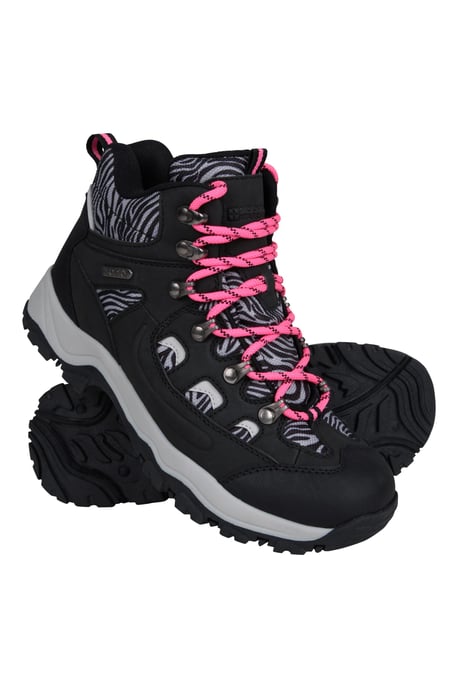 'Adventurer' Women's Printed Waterproof Boots EVA Footbed Outdoors Hiking Trekking Shoes Pink - Image 1