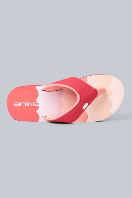 'Swish' Women's Flip Flops with Soft Padded Upper Straps Slip-on Beach Sandals Pink - Image 2