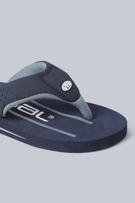 'Jekyl' Men's Flip Flops Lightweight Slip-on Sandals with Soft Padded Upper Straps Navy - Image 4