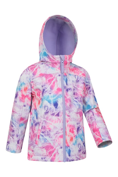 'Exodus' Kids Softshell Jacket with Two Side Pockets Fleece Lined Water Resistant Outdoors Coat Pink - Image 3