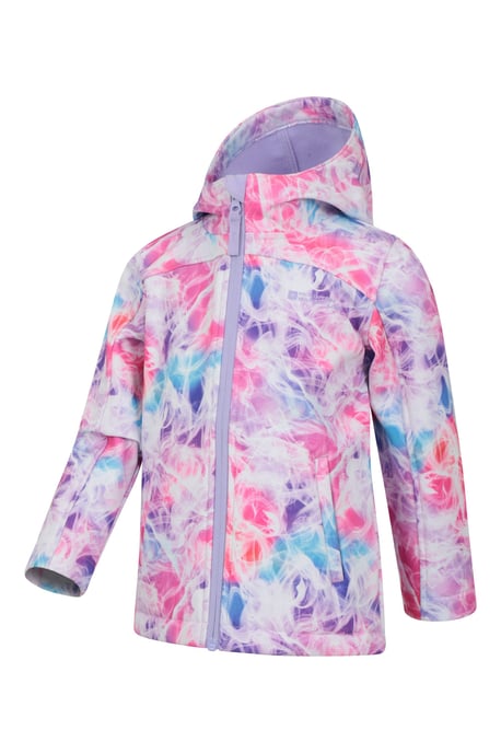 'Exodus' Kids Softshell Jacket with Two Side Pockets Fleece Lined Water Resistant Outdoors Coat Pink - Image 5