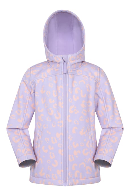 'Exodus' Kids Softshell Jacket with Two Side Pockets Fleece Lined Water Resistant Outdoors Coat Purple - Image 2