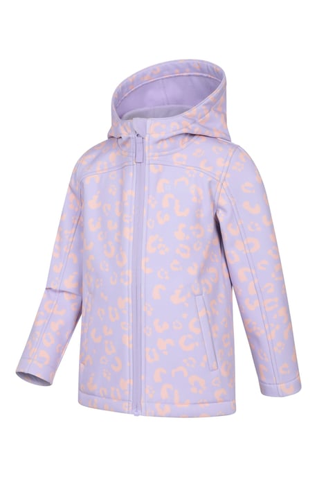 'Exodus' Kids Softshell Jacket with Two Side Pockets Fleece Lined Water Resistant Outdoors Coat Purple - Image 5