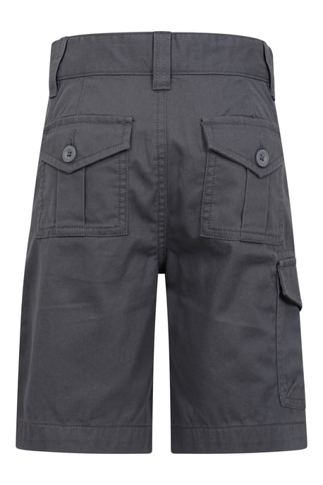 'Cargo' Kids Shorts 100% Cotton Adjustable Waistband Casual Summer Bottoms Charcoal - Image 3